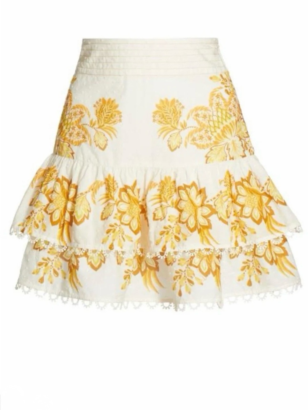 FARM Rio Aura Floral Off-White Mini Skirt Medium NWT